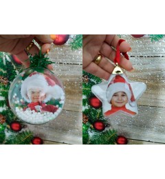 Տոնածառի խաղալիք լուսանկարով