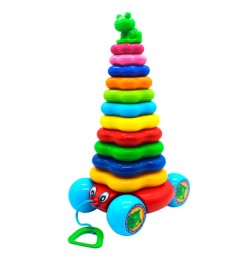 Խաղալիք բուրգ մեծ անիվներով 